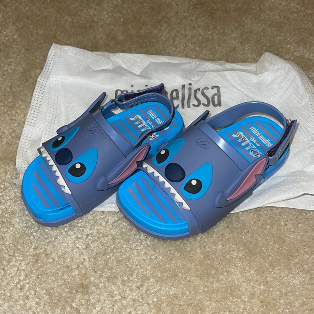 Mini Melissa Disney Stitch Beach Slide Sandal toddler US 9